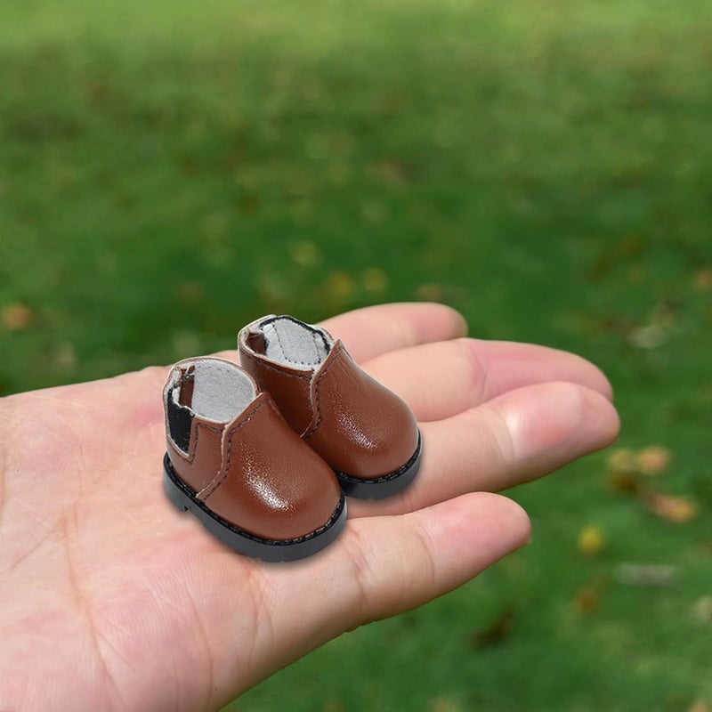 Jojedomo Compatible with Labubu Doll Shoes for 17cm Doll,Shoes Used for Labubu Accessories (X-Brown) - Image 1